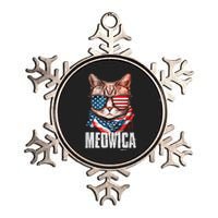 4th of July Shirt Meowica American Flag Cat Metallic Star Ornament