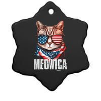 4th of July Shirt Meowica American Flag Cat Ceramic Star Ornament