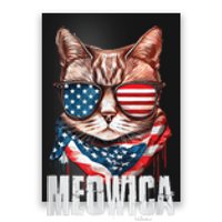 4th of July Shirt Meowica American Flag Cat Poster