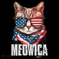 4th of July Shirt Meowica American Flag Cat Tank Top