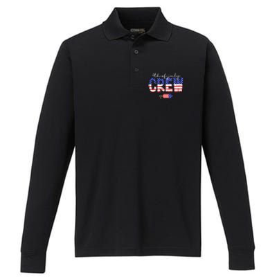 4th Of July Crew Matching Family Funny Fourth Of July Group Performance Long Sleeve Polo