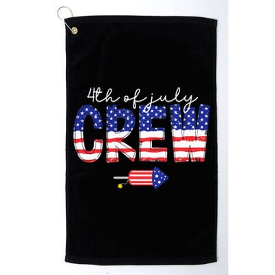 4th Of July Crew Matching Family Funny Fourth Of July Group Platinum Collection Golf Towel