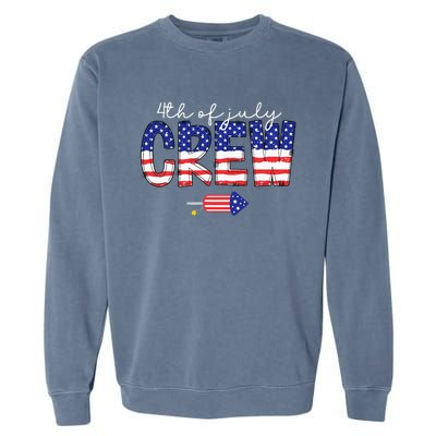 4th Of July Crew Matching Family Funny Fourth Of July Group Garment-Dyed Sweatshirt