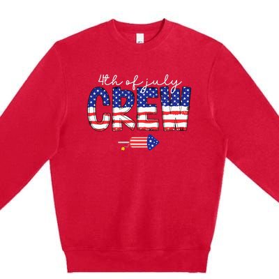 4th Of July Crew Matching Family Funny Fourth Of July Group Premium Crewneck Sweatshirt