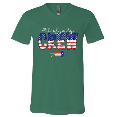 4th Of July Crew Matching Family Funny Fourth Of July Group V-Neck T-Shirt