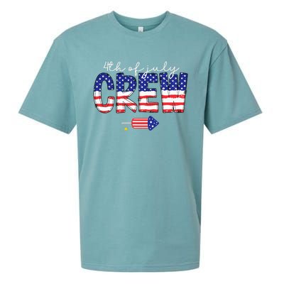 4th Of July Crew Matching Family Funny Fourth Of July Group Sueded Cloud Jersey T-Shirt