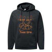 4 Of July Celebrate Thai Spa Performance Fleece Hoodie