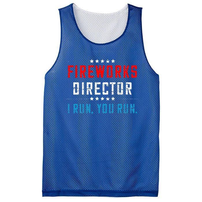 4th Of July Fireworks Director I Run You Run Mesh Reversible Basketball Jersey Tank