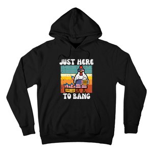 4th Of July Chicken Fireworks Here To Bang Retro America Men Hoodie