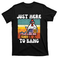 4th Of July Chicken Fireworks Here To Bang Retro America Men T-Shirt