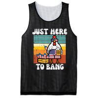 4th Of July Chicken Fireworks Here To Bang Retro America Men Mesh Reversible Basketball Jersey Tank