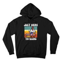 4th Of July Chicken Fireworks Here To Bang Retro America Men Tall Hoodie