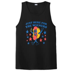 4th Of July Retro Just Here For The Wieners Funny Hot Dog Gift PosiCharge Competitor Tank