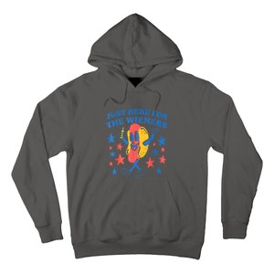 4th Of July Retro Just Here For The Wieners Funny Hot Dog Gift Hoodie