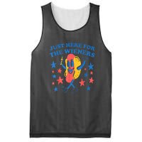 4th Of July Retro Just Here For The Wieners Funny Hot Dog Gift Mesh Reversible Basketball Jersey Tank