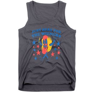 4th Of July Retro Just Here For The Wieners Funny Hot Dog Gift Tank Top