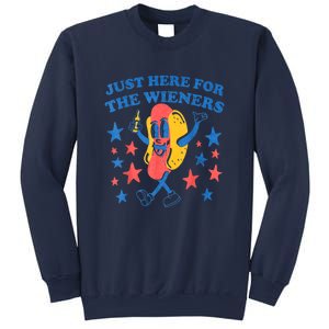 4th Of July Retro Just Here For The Wieners Funny Hot Dog Gift Sweatshirt