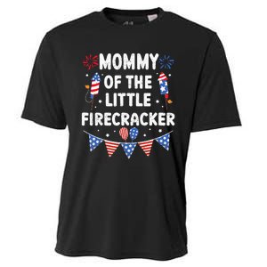 4th of July Birthday Mom Mommy Of The Little Firecracker Cooling Performance Crew T-Shirt