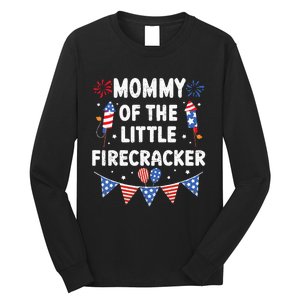 4th of July Birthday Mom Mommy Of The Little Firecracker Long Sleeve Shirt