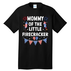 4th of July Birthday Mom Mommy Of The Little Firecracker Tall T-Shirt