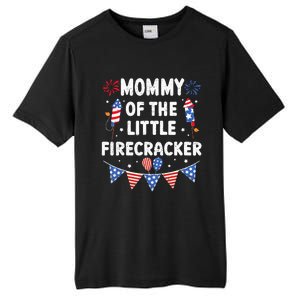 4th of July Birthday Mom Mommy Of The Little Firecracker Tall Fusion ChromaSoft Performance T-Shirt