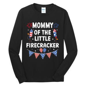 4th of July Birthday Mom Mommy Of The Little Firecracker Tall Long Sleeve T-Shirt