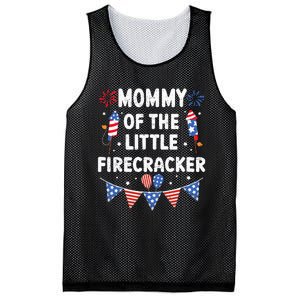 4th of July Birthday Mom Mommy Of The Little Firecracker Mesh Reversible Basketball Jersey Tank