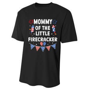 4th of July Birthday Mom Mommy Of The Little Firecracker Performance Sprint T-Shirt