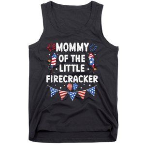 4th of July Birthday Mom Mommy Of The Little Firecracker Tank Top