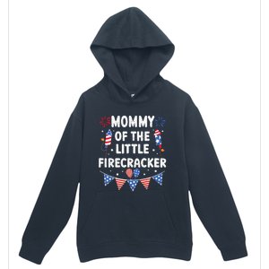 4th of July Birthday Mom Mommy Of The Little Firecracker Urban Pullover Hoodie