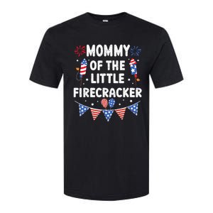 4th of July Birthday Mom Mommy Of The Little Firecracker Softstyle CVC T-Shirt