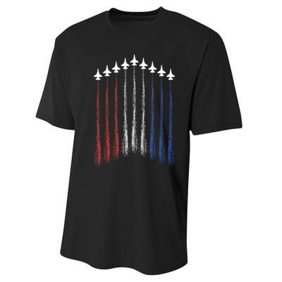 4th Of July Jet Fighter American Flag Patriotic Hero Flying Performance Sprint T-Shirt