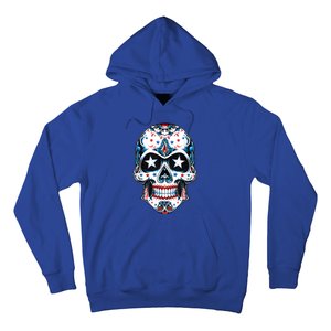 4th Of July Men Patriotic Sugar Skull USA American Flag Hoodie