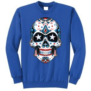 4th Of July Men Patriotic Sugar Skull USA American Flag Sweatshirt