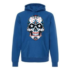 4th Of July Men Patriotic Sugar Skull USA American Flag Premium Hoodie