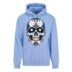 4th Of July Men Patriotic Sugar Skull USA American Flag Unisex Surf Hoodie