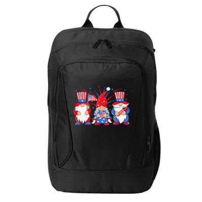 4th Of July Gnomes Patriotic American Flag Cute Three Gnomes Gift City Backpack