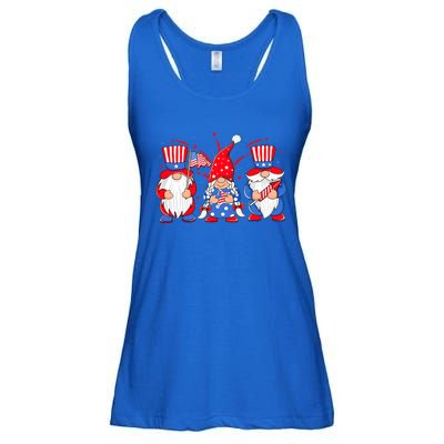 4th Of July Gnomes Patriotic American Flag Cute Three Gnomes Gift Ladies Essential Flowy Tank