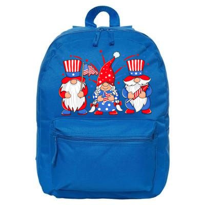 4th Of July Gnomes Patriotic American Flag Cute Three Gnomes Gift 16 in Basic Backpack