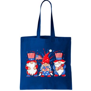 4th Of July Gnomes Patriotic American Flag Cute Three Gnomes Gift Tote Bag