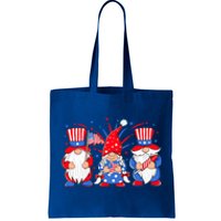 4th Of July Gnomes Patriotic American Flag Cute Three Gnomes Gift Tote Bag