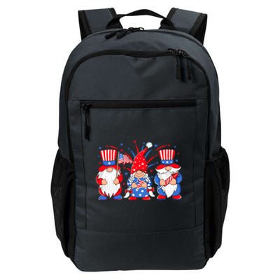 4th Of July Gnomes Patriotic American Flag Cute Three Gnomes Gift Daily Commute Backpack