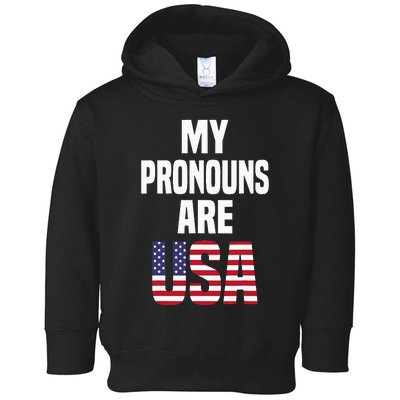 4th Of July Funny My Pronouns Are USA Toddler Hoodie