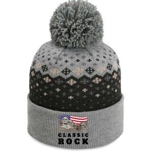 4th Of July Classic Rock Mount Rushmore Funny Gift The Baniff Cuffed Pom Beanie