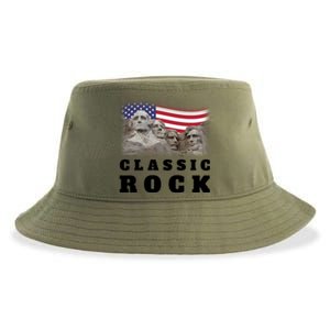 4th Of July Classic Rock Mount Rushmore Funny Gift Sustainable Bucket Hat