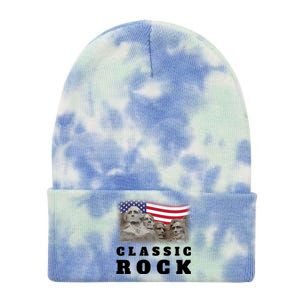 4th Of July Classic Rock Mount Rushmore Funny Gift Tie Dye 12in Knit Beanie