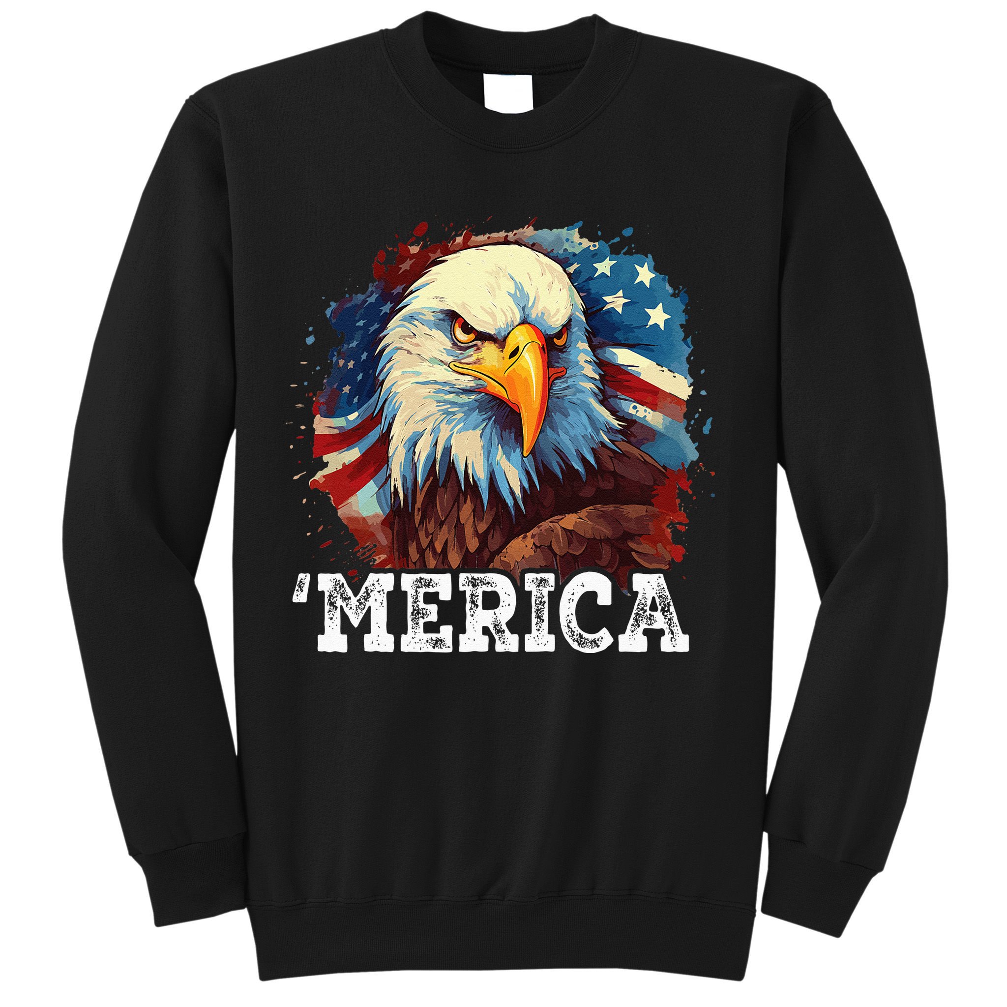 4th Of July Merica Bald Eagle USA Patriotic American Flag Sweatshirt