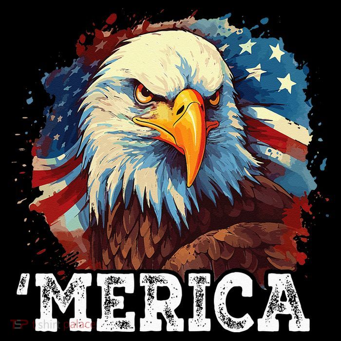 4th Of July Merica Bald Eagle USA Patriotic American Flag Button