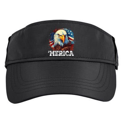 4th Of July Merica Bald Eagle USA Patriotic American Flag Adult Drive Performance Visor