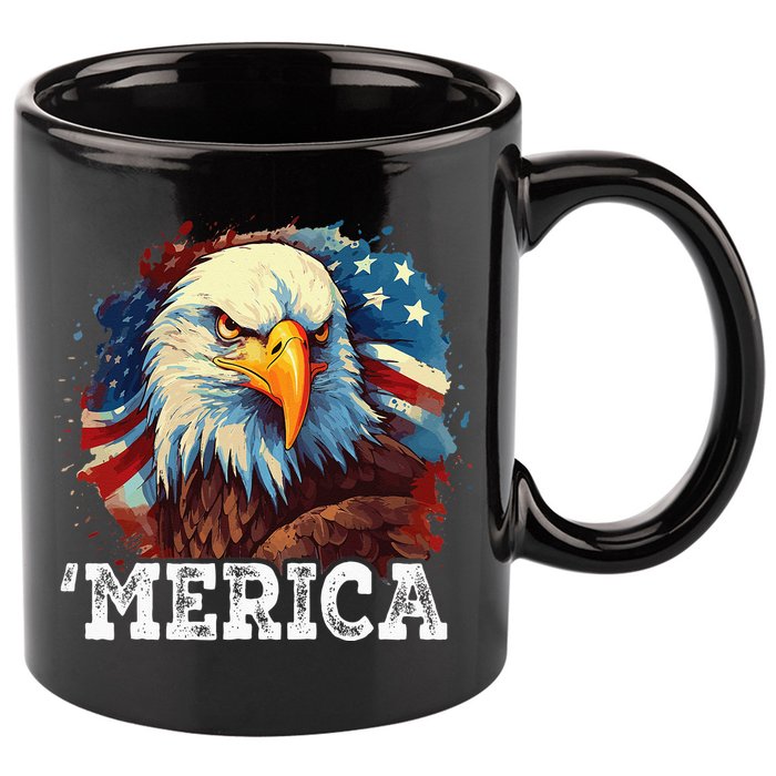 4th Of July Merica Bald Eagle USA Patriotic American Flag 11oz C Handle Ceramic Mug
